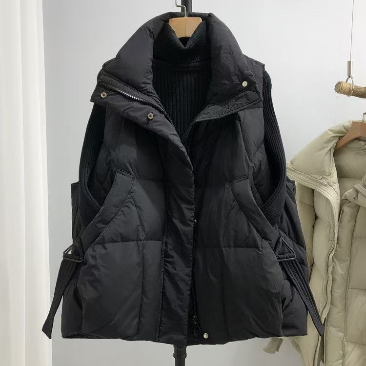 胖mm大码棉服马甲女外穿洋气秋冬2025新款无袖坎肩立领外套