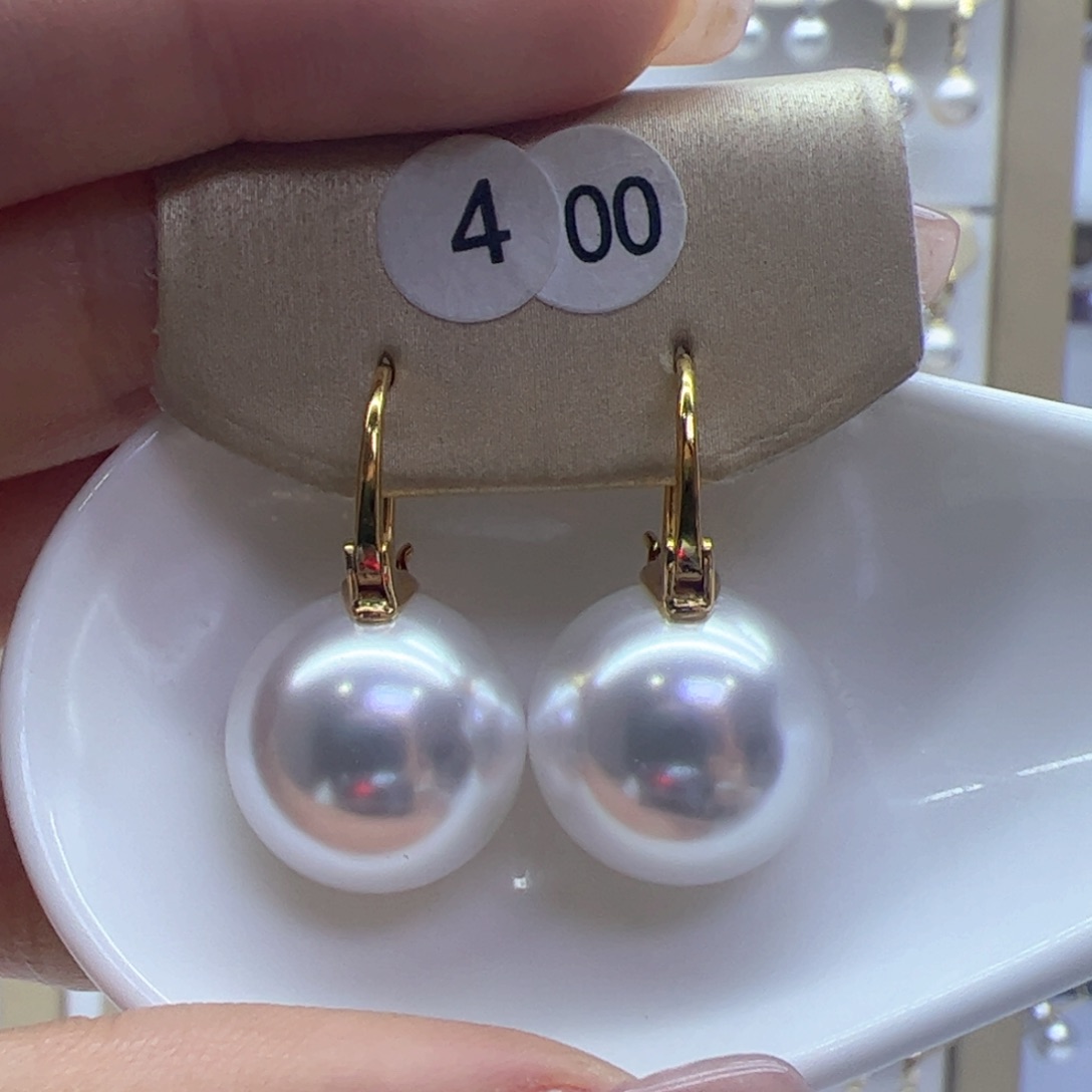 淡水珍珠耳饰银S925镶嵌