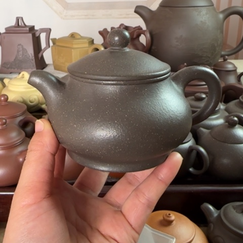 紫砂茶壶梨皮天青230c c