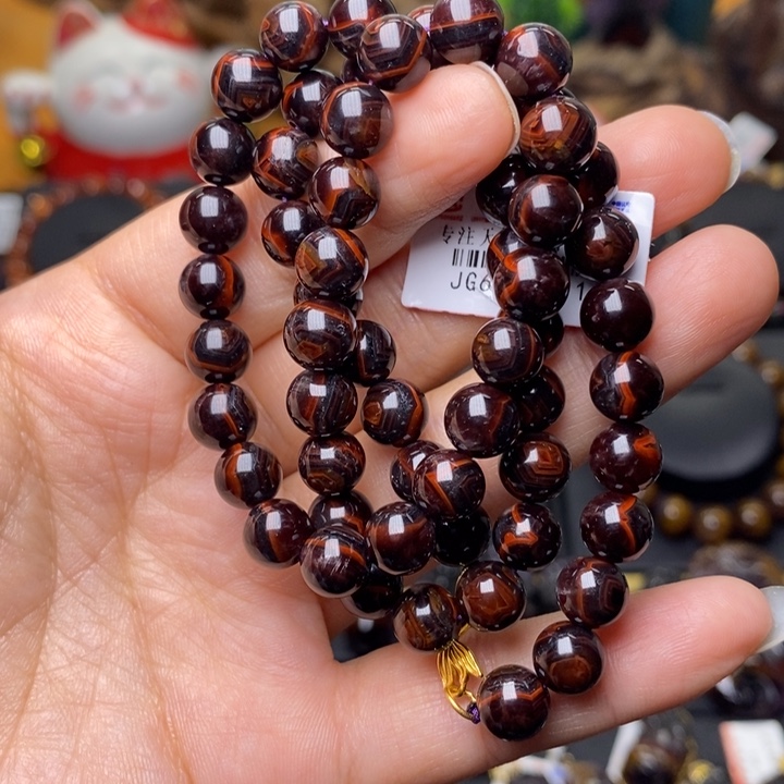 A036极光八卦眼项链7m m未镶嵌水晶