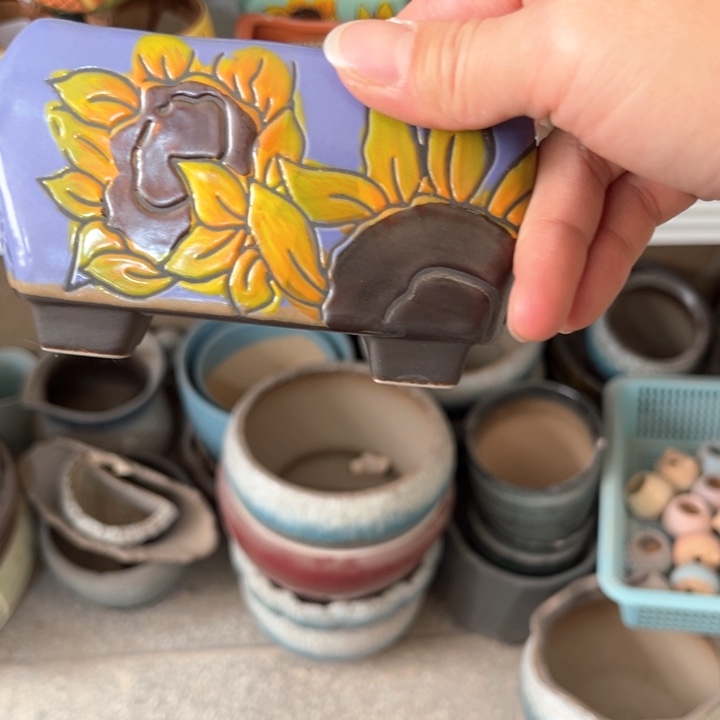 紫砂花盆粗陶材质多肉花盆