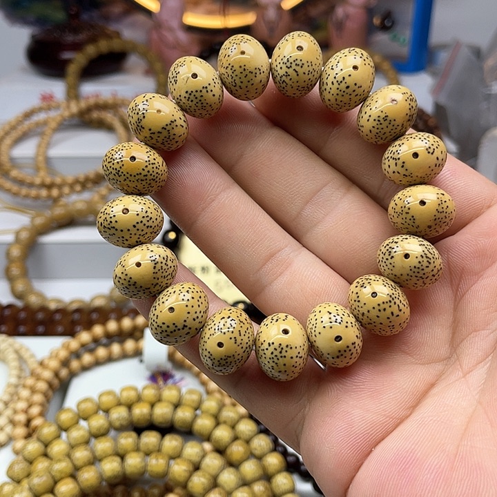 星月菩提手串15正月苹果珠原生态大眼睛