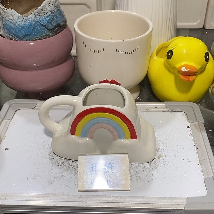 紫砂花盆多肉植物盆瑕疵有孔