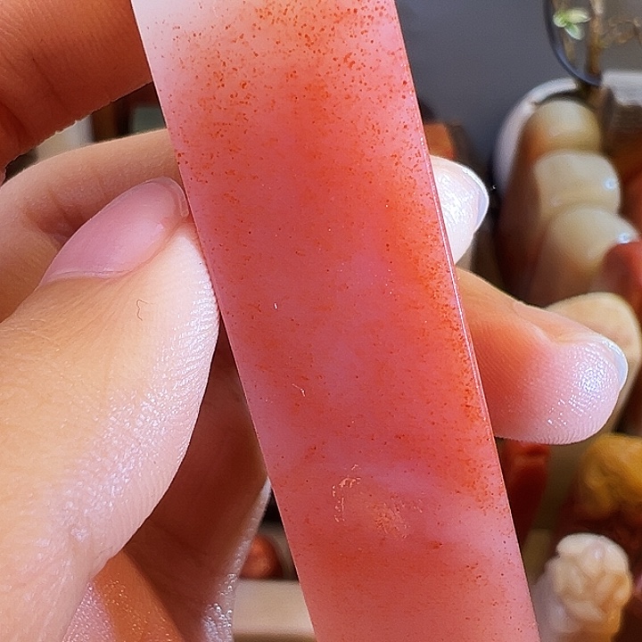 寿山石印石粉冻帝水冻桃花