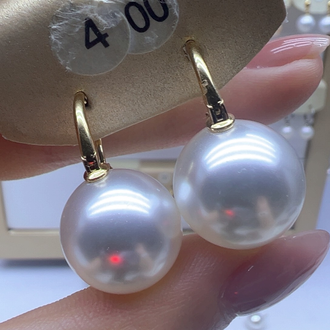 银S925镶嵌淡水珍珠耳饰