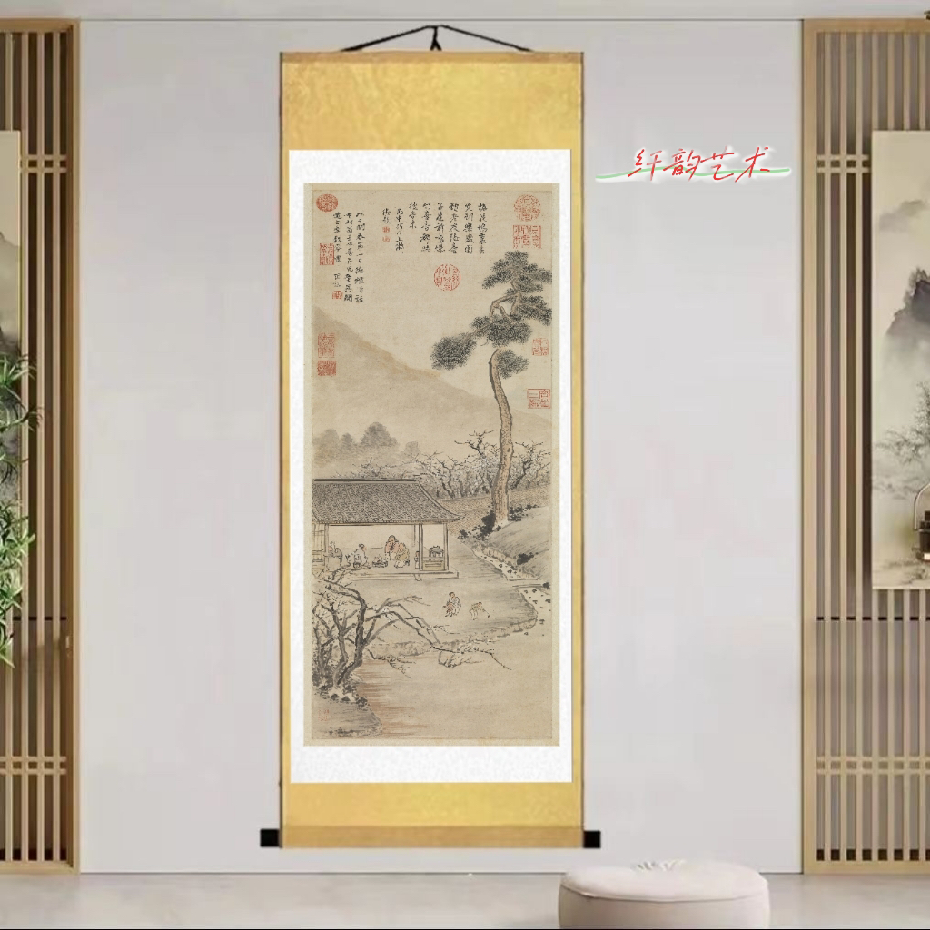 《开春报喜图》明·顾正谊180*72竖幅复刻国画客厅书房玄关走廊