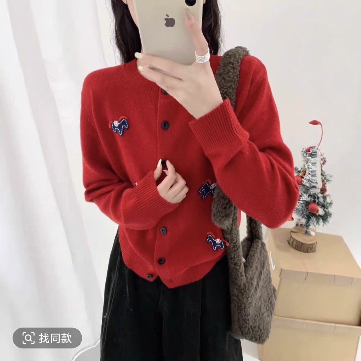 立体刺绣多个小马（长约56）