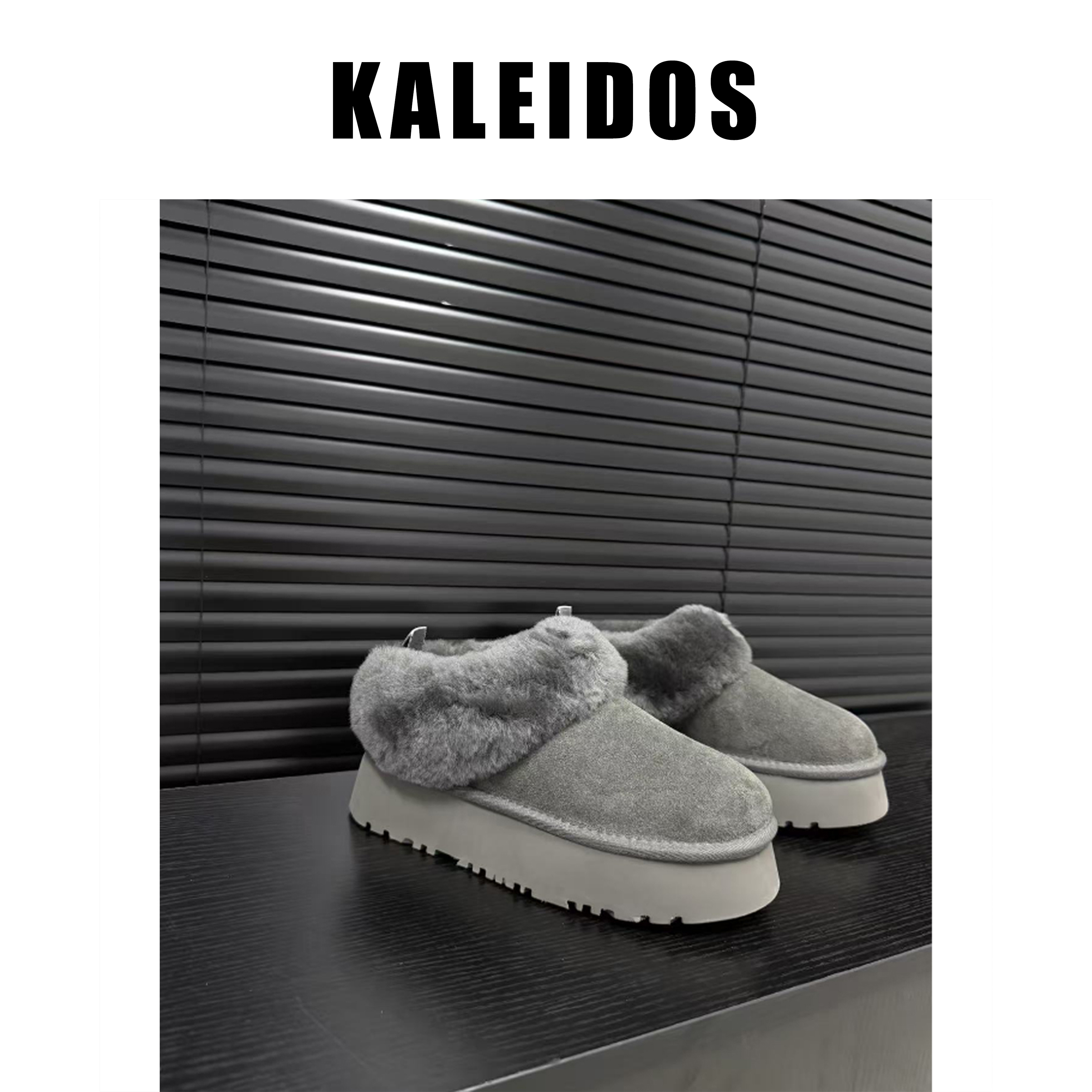 KALEIDOS浅口保暖厚底纯色系舒适时尚百搭通勤雪地靴4cm