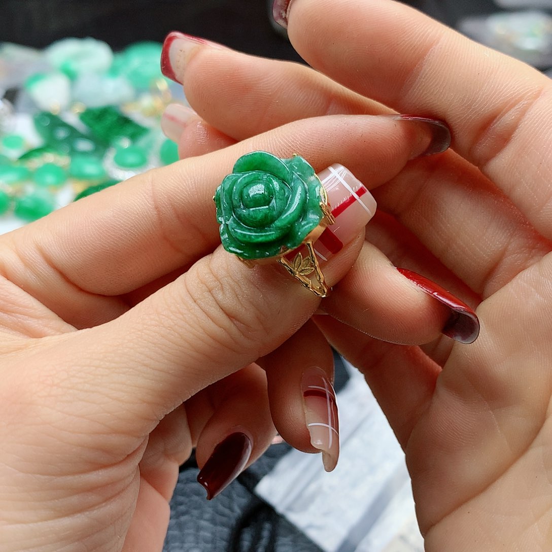 【闪购商品】翡翠戒指银S925镶嵌，