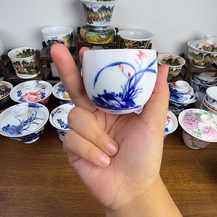 忠意堂釉下彩兰花微瑕不退