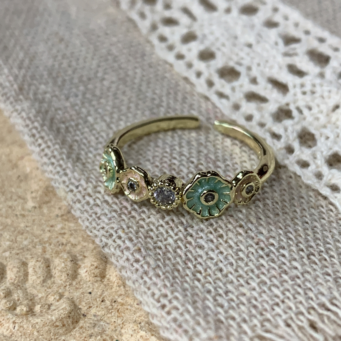 铜合金戒指 101/气质法式荷叶造型女戒 复古宫廷风