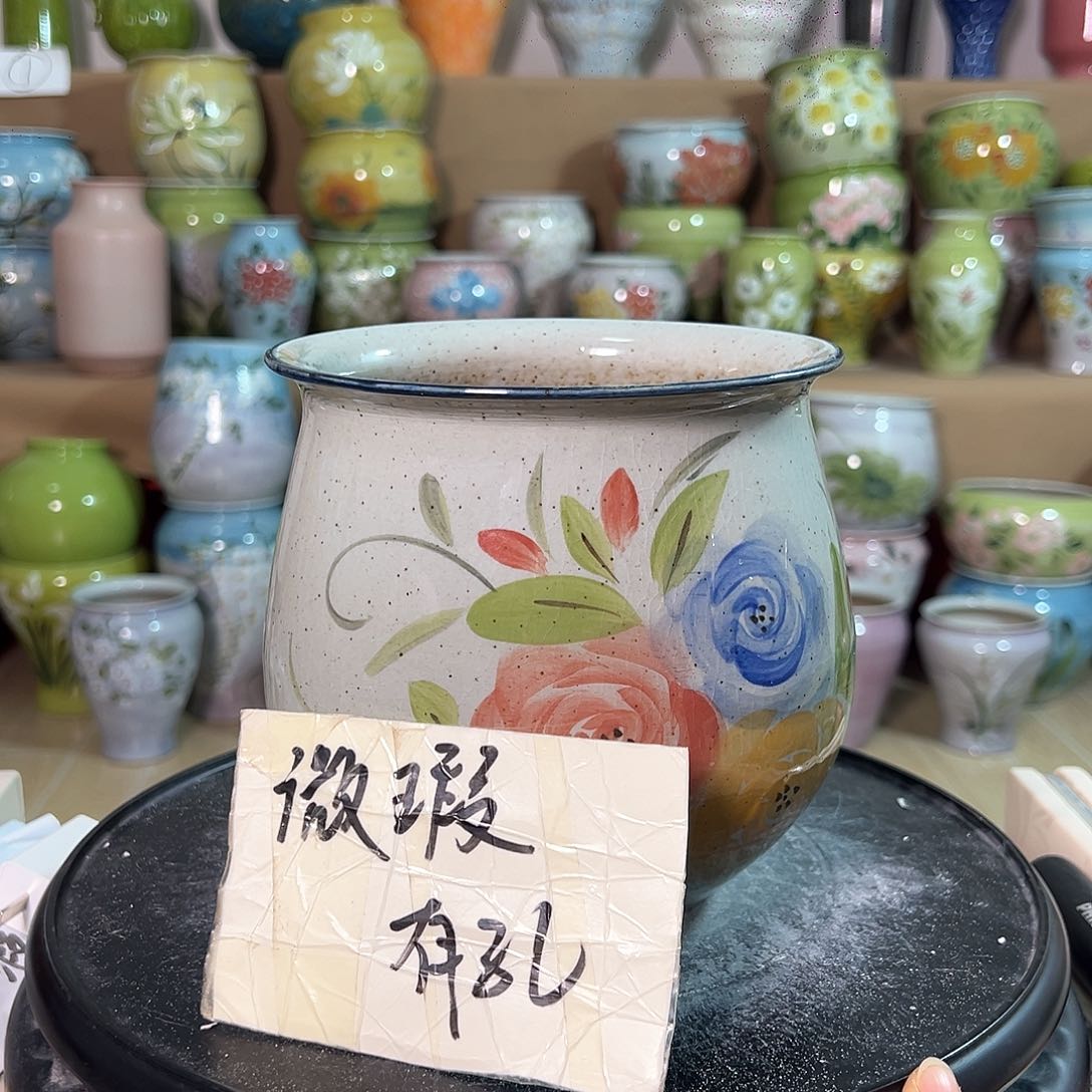 景德镇陶瓷花盆123微瑕