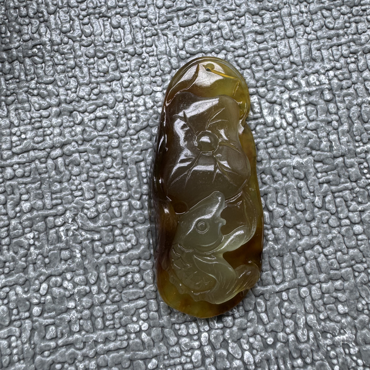 天然岫玉连年有余花玉