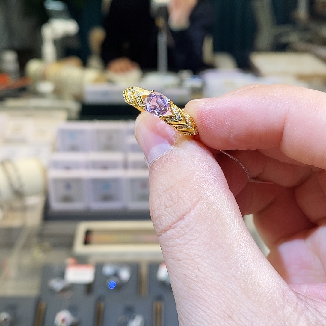 尖晶石戒指银S925镶嵌