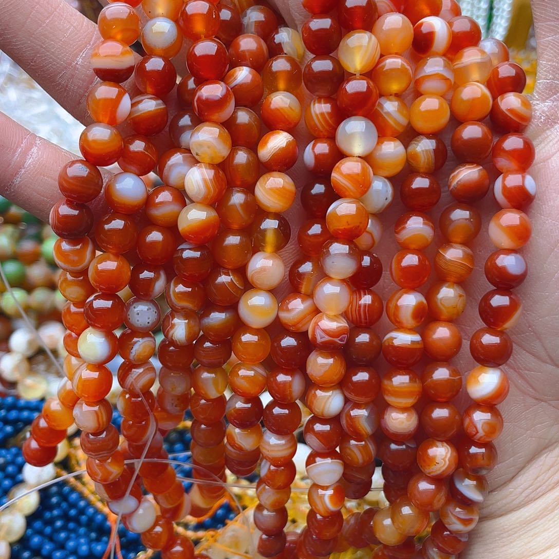 玛瑙/玉髓珠宝半成品未镶嵌玛瑙1条卡8带眼