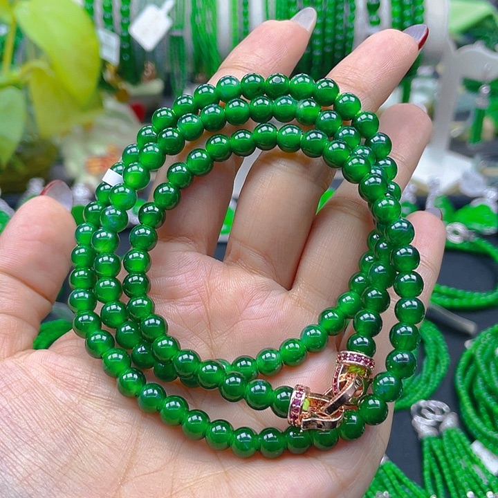 翡翠颈饰未镶嵌圆珠项链6