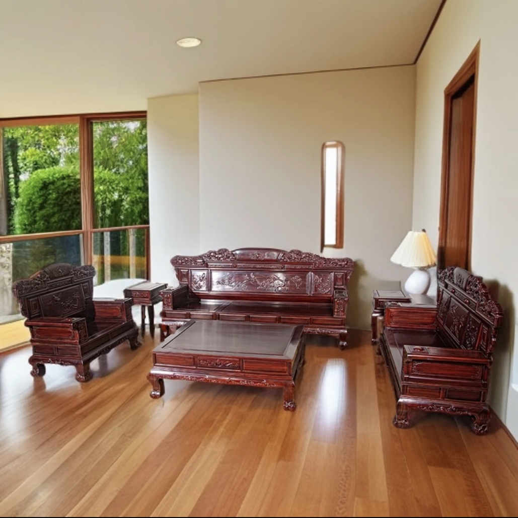 南美酸枝新古典雕花九五至尊沙发