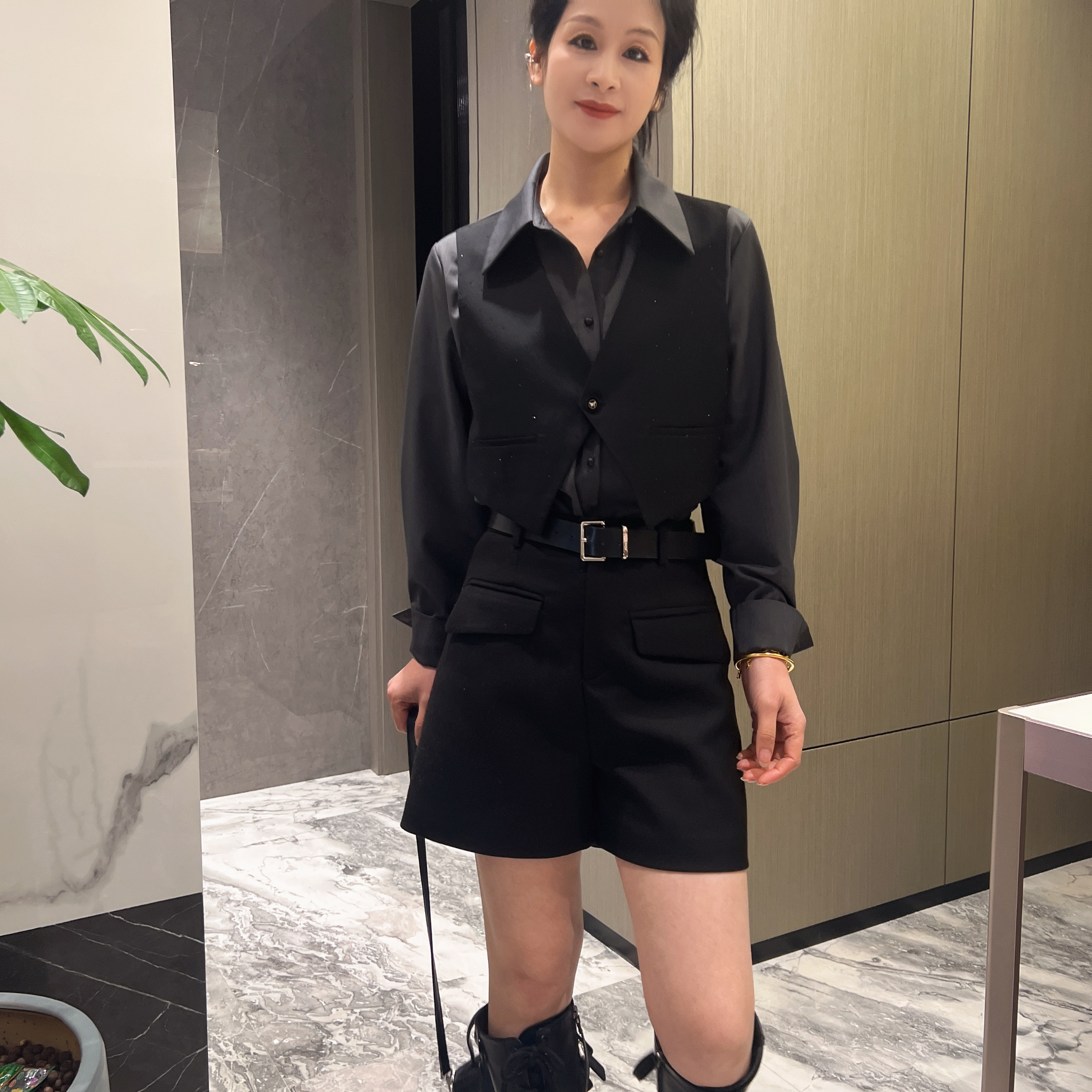 女人阁（2802假两件上衣）25年新款减龄长袖时尚显瘦衬衫