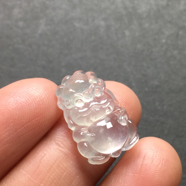 尺寸18.9-12.6-4.2缅甸翡翠A高冰钢龙宝宝吊坠男女款颈饰精致吉祥