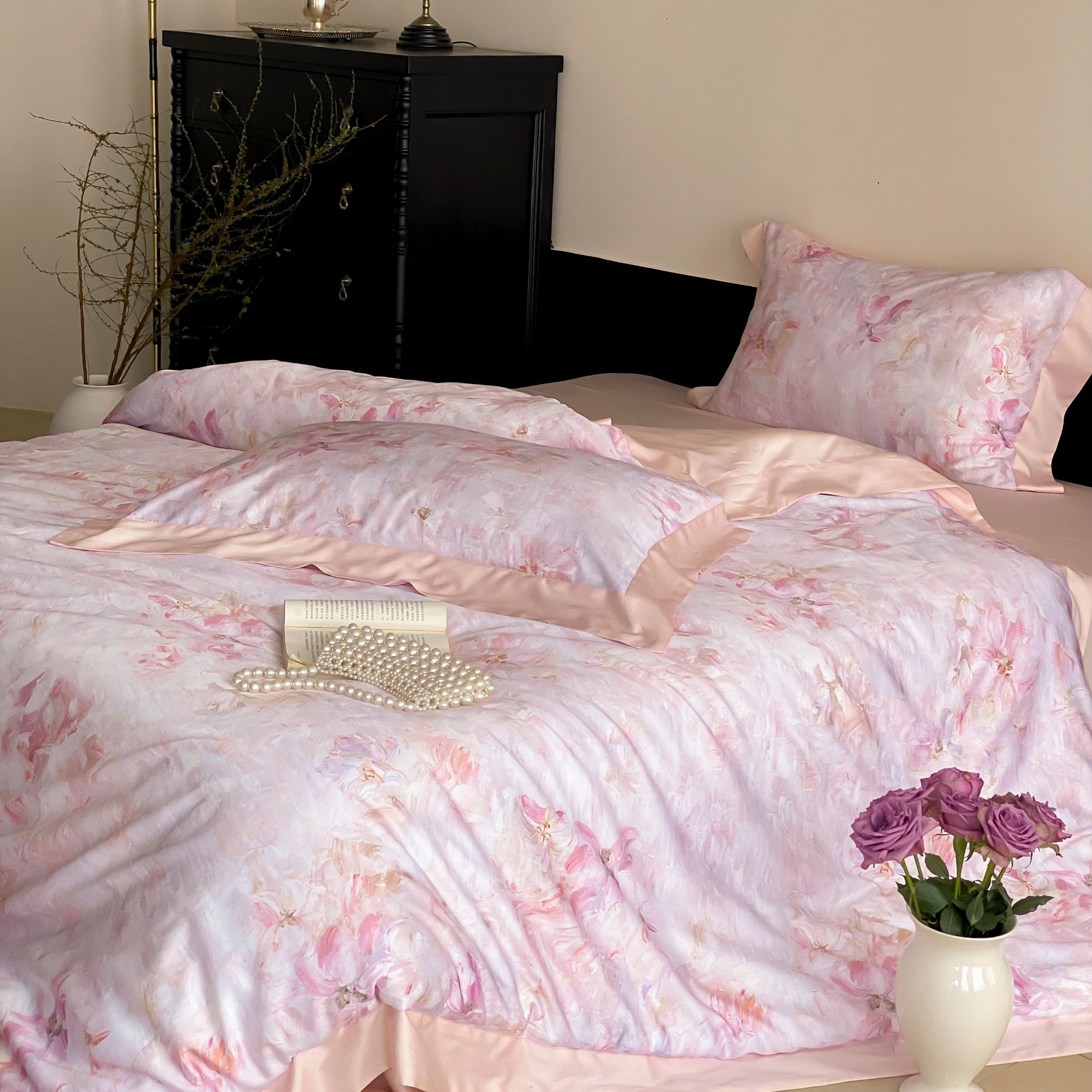 【专版花型•天丝棉•柏林花事】轻奢数码印花款四件套床品