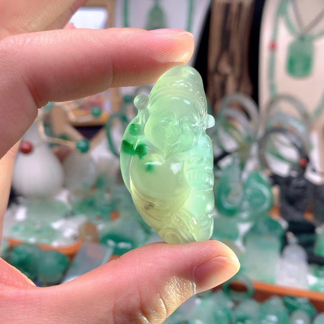 石英质玉（非洲翠）未镶嵌吊坠(不含链)