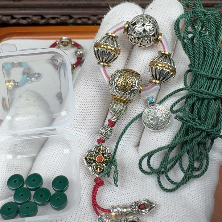 铜合金云纹葫芦三通套装