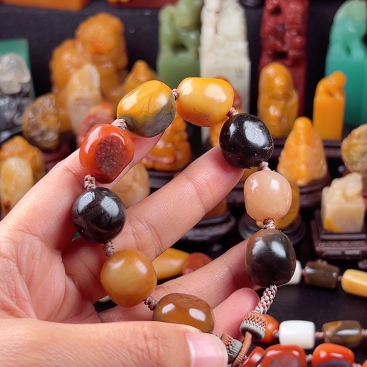 寿山石醉*多宝串手链