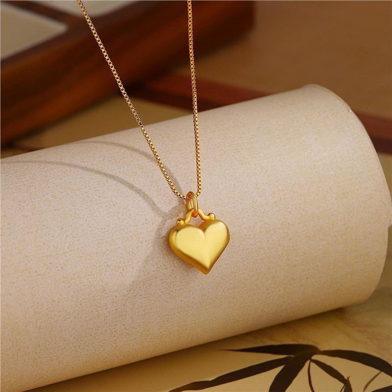   【矿金手作】 爱心锁骨链 百搭时尚潮流气质