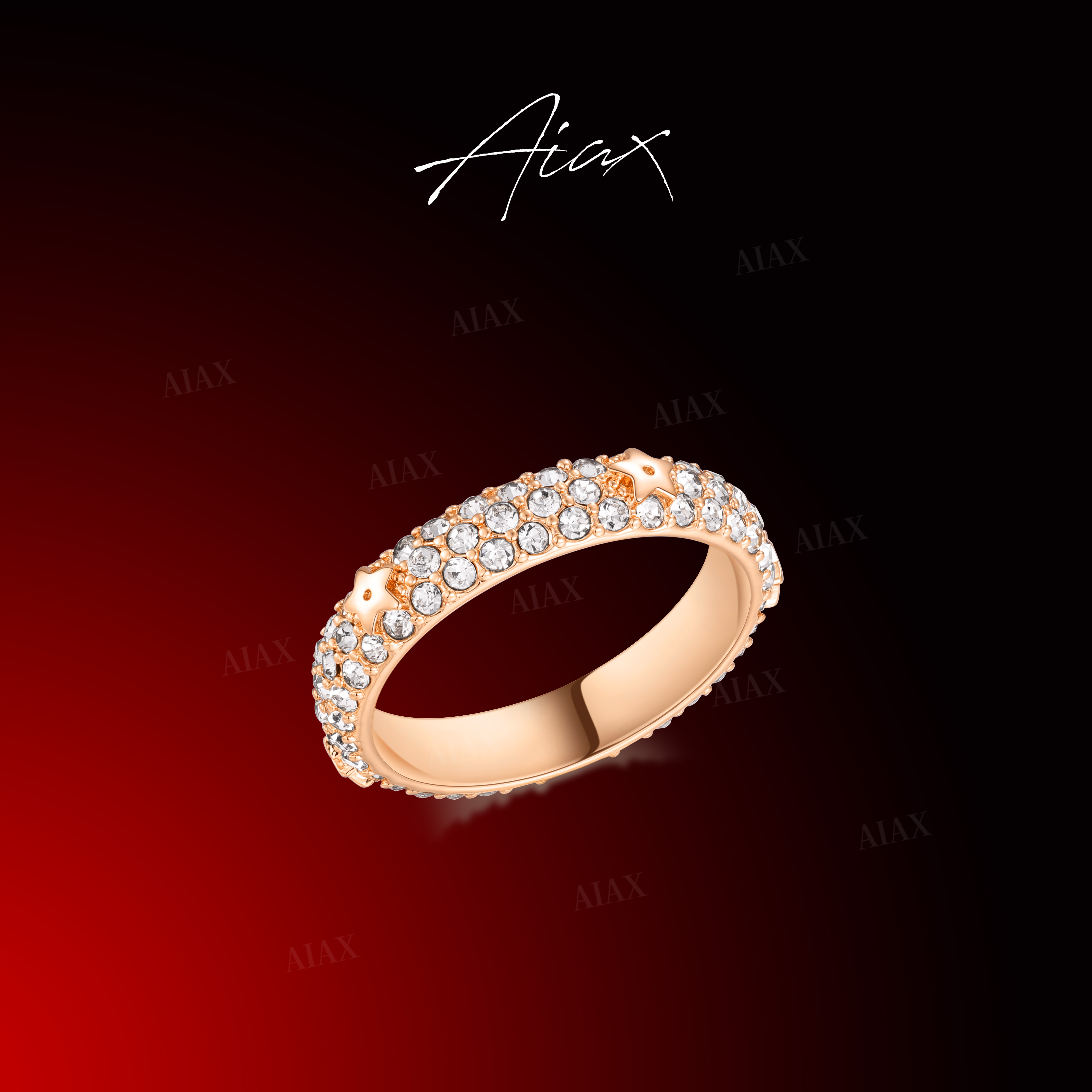 铜合金合成锆石戒指 AIAX 2025新款轻奢星星戒指首饰女款TSS7956
