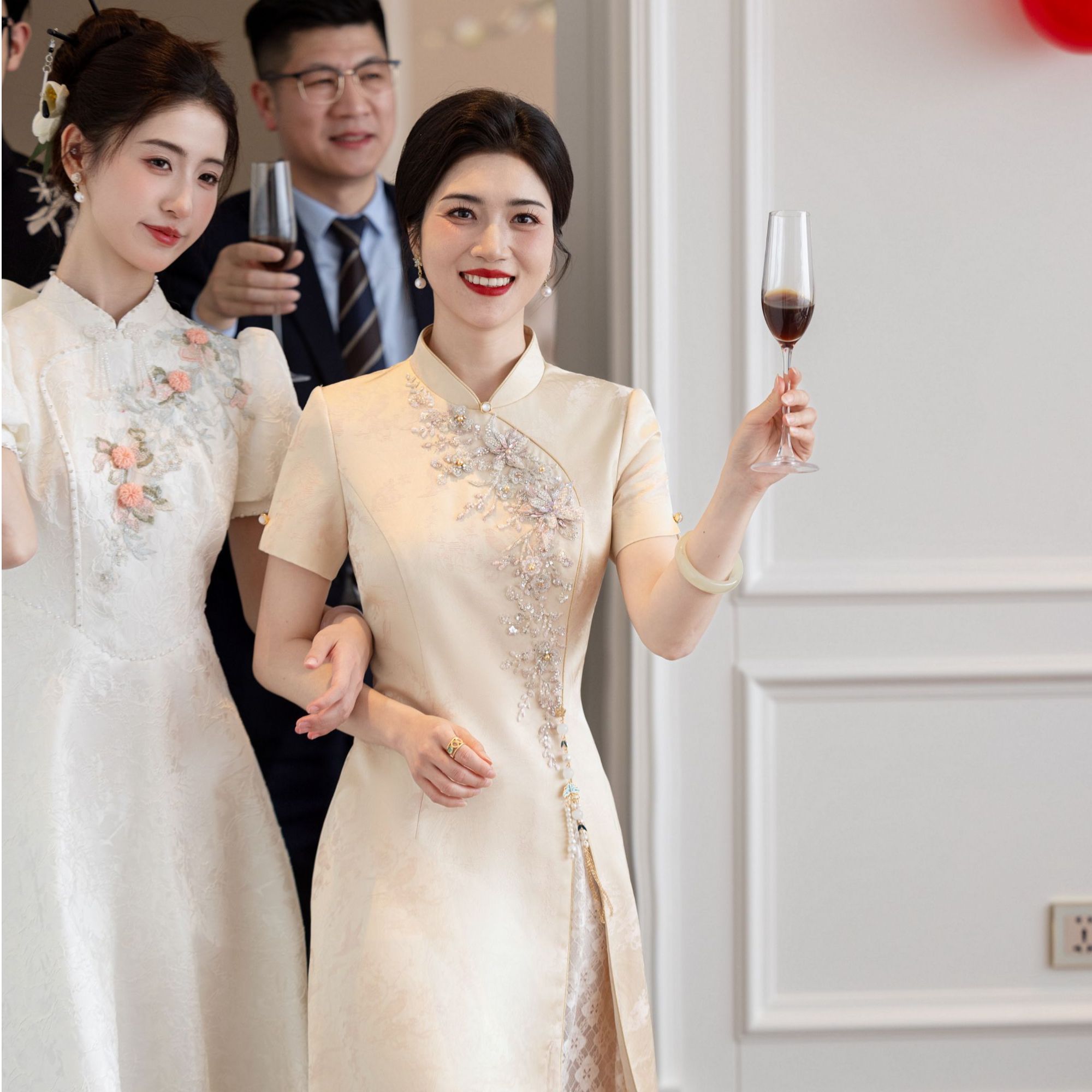 锋悦屿【诗意】妈妈婚宴礼服高贵新款结婚订婚喜婆婆旗袍高端轻奢