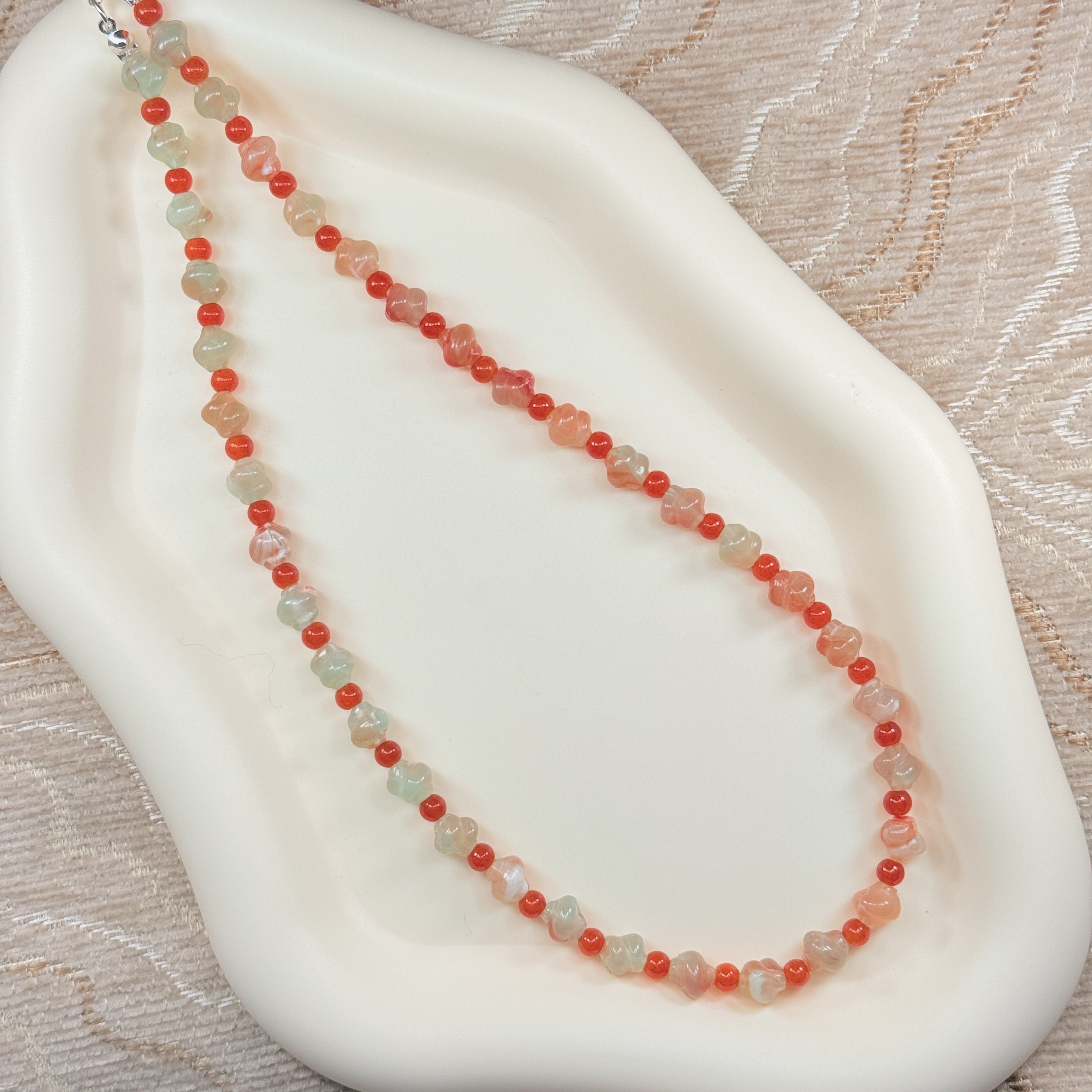 合金项链 秋日橘调 原创设计小众项链 chocker 毛衣链