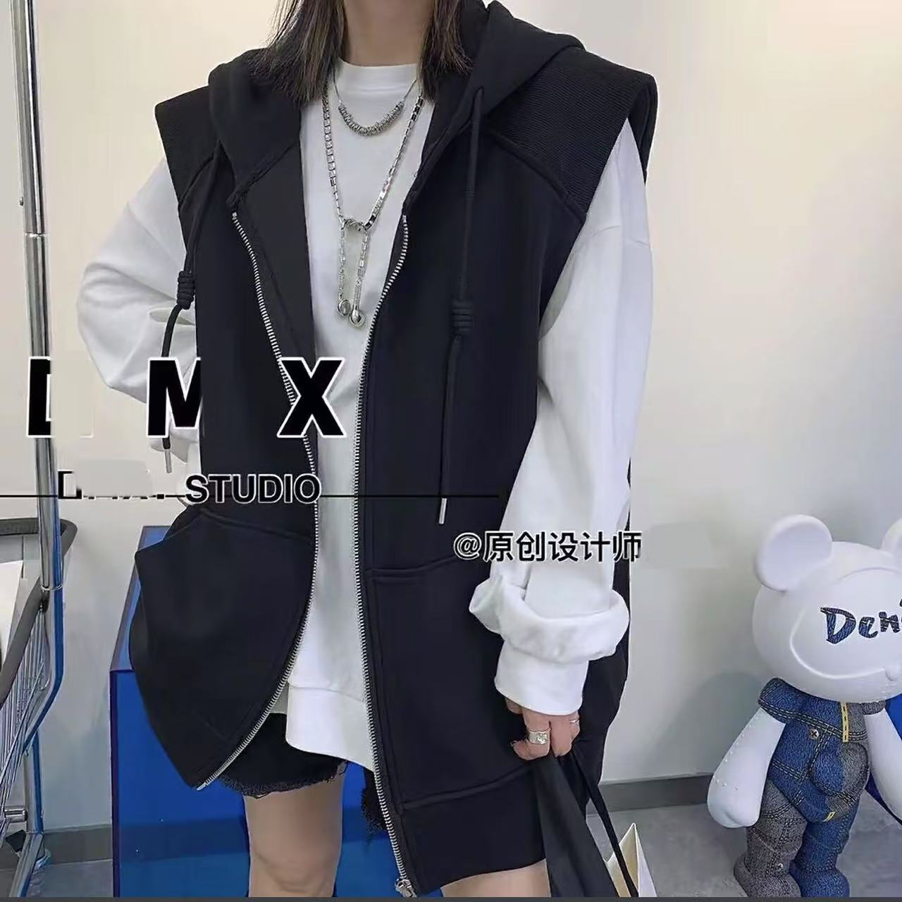 【YZ•衣系列】NN1266-时尚女装设计感马甲外套设计师百搭韩版