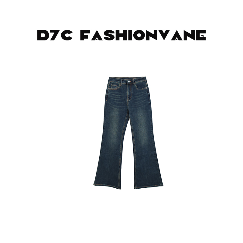 【xinmo买手店】桑蚕丝德绒超模裤修身显瘦微喇牛仔裤C10082548