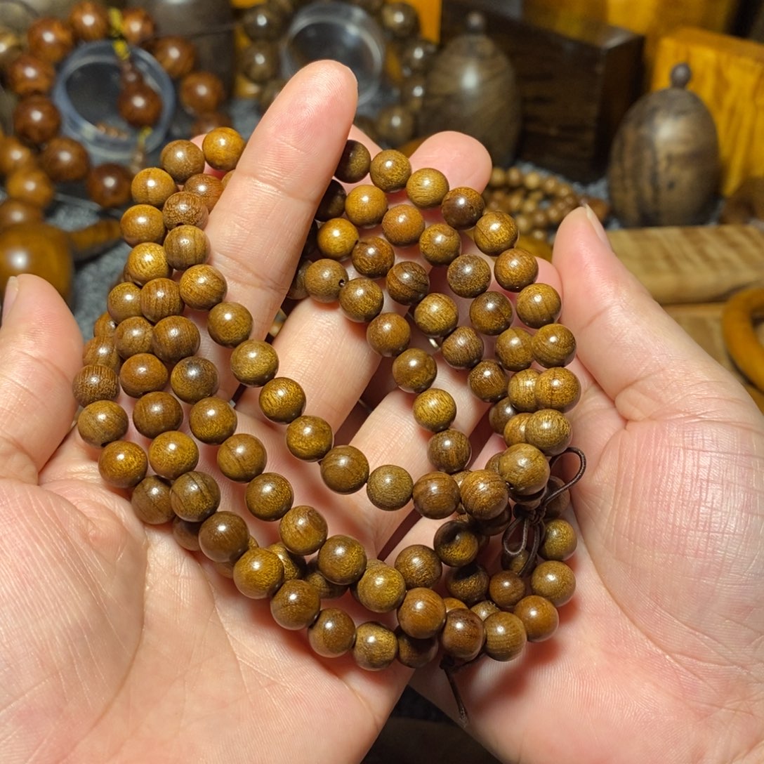 金丝楠枯木佛珠手串0:8