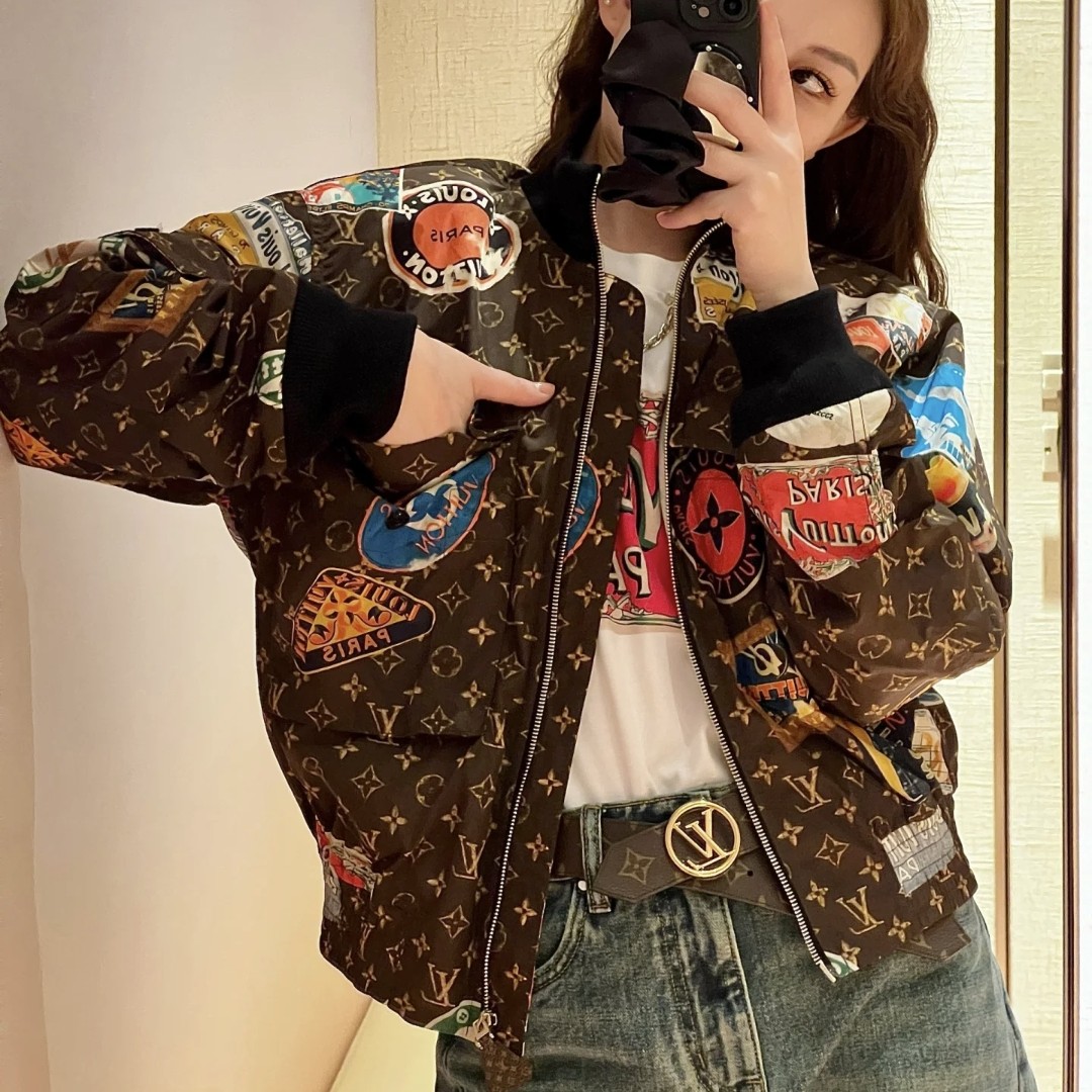 未使用 LouisVuitton/路易威登 满印徽章夹克外套 36码 GM004794