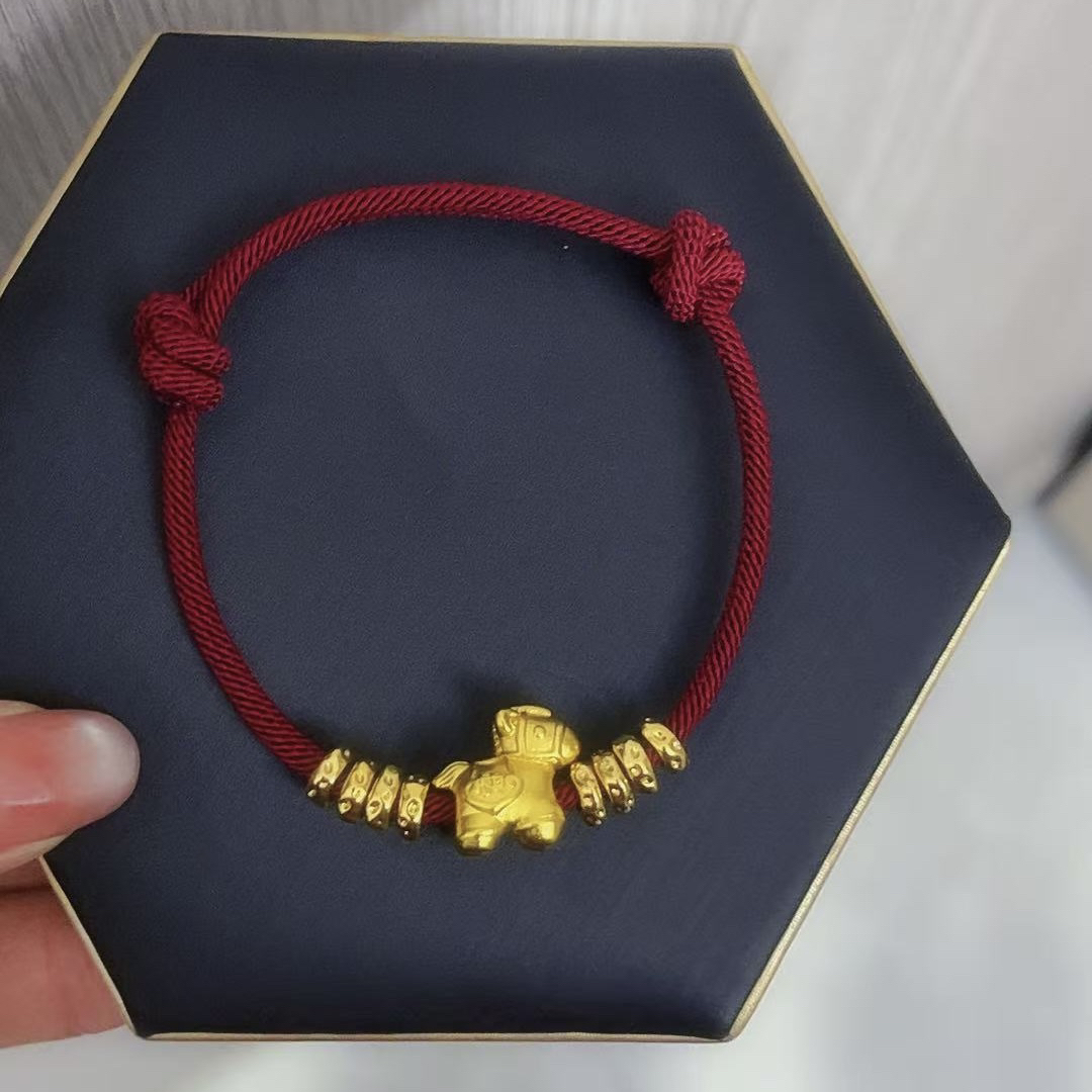 铜合金手链 马到成功手链 手工编绳
