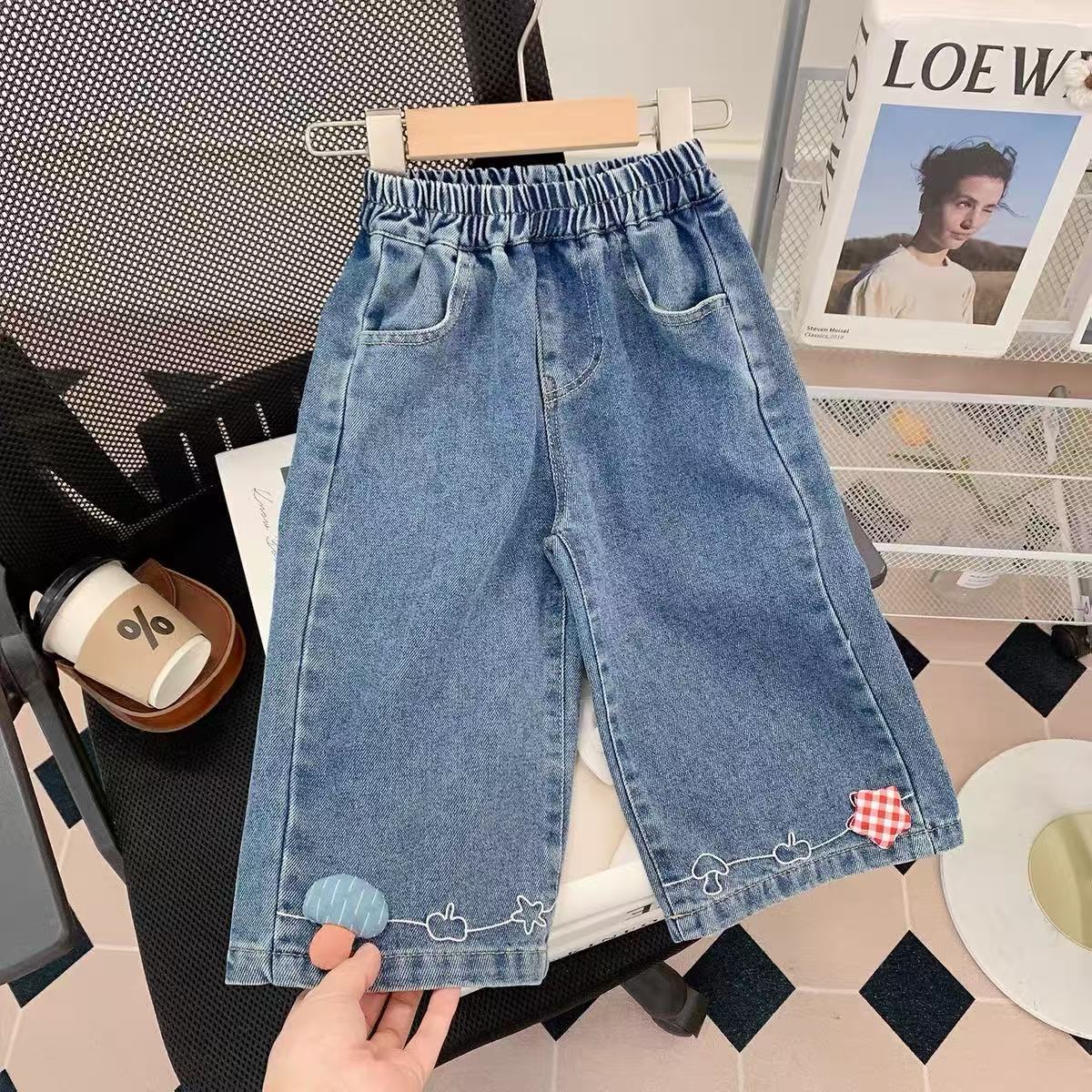 女童裤子春秋款2025新款洋气宝宝牛仔裤小童装长裤儿童秋装直筒裤