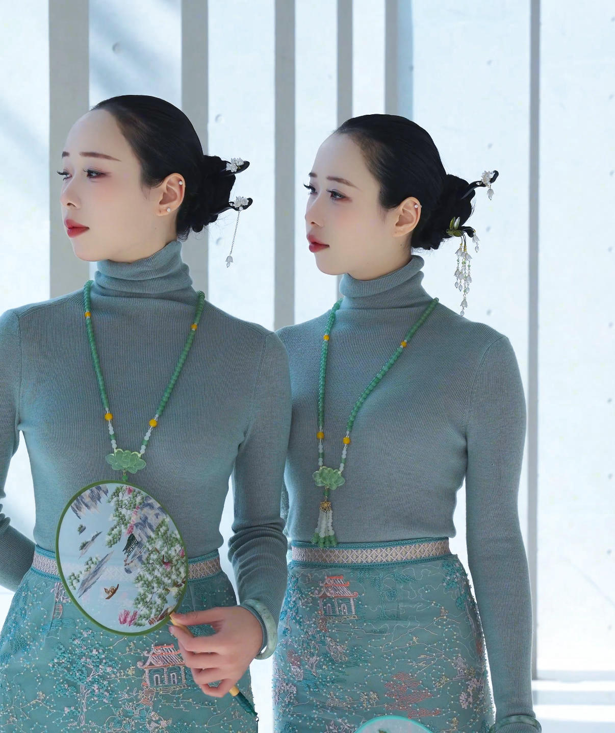 XIANPIN/鲜品基本款天青色毛衣打底