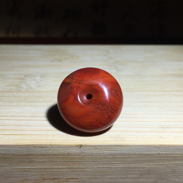 天然川料南红精品平安扣吊坠卡23.6x12mm