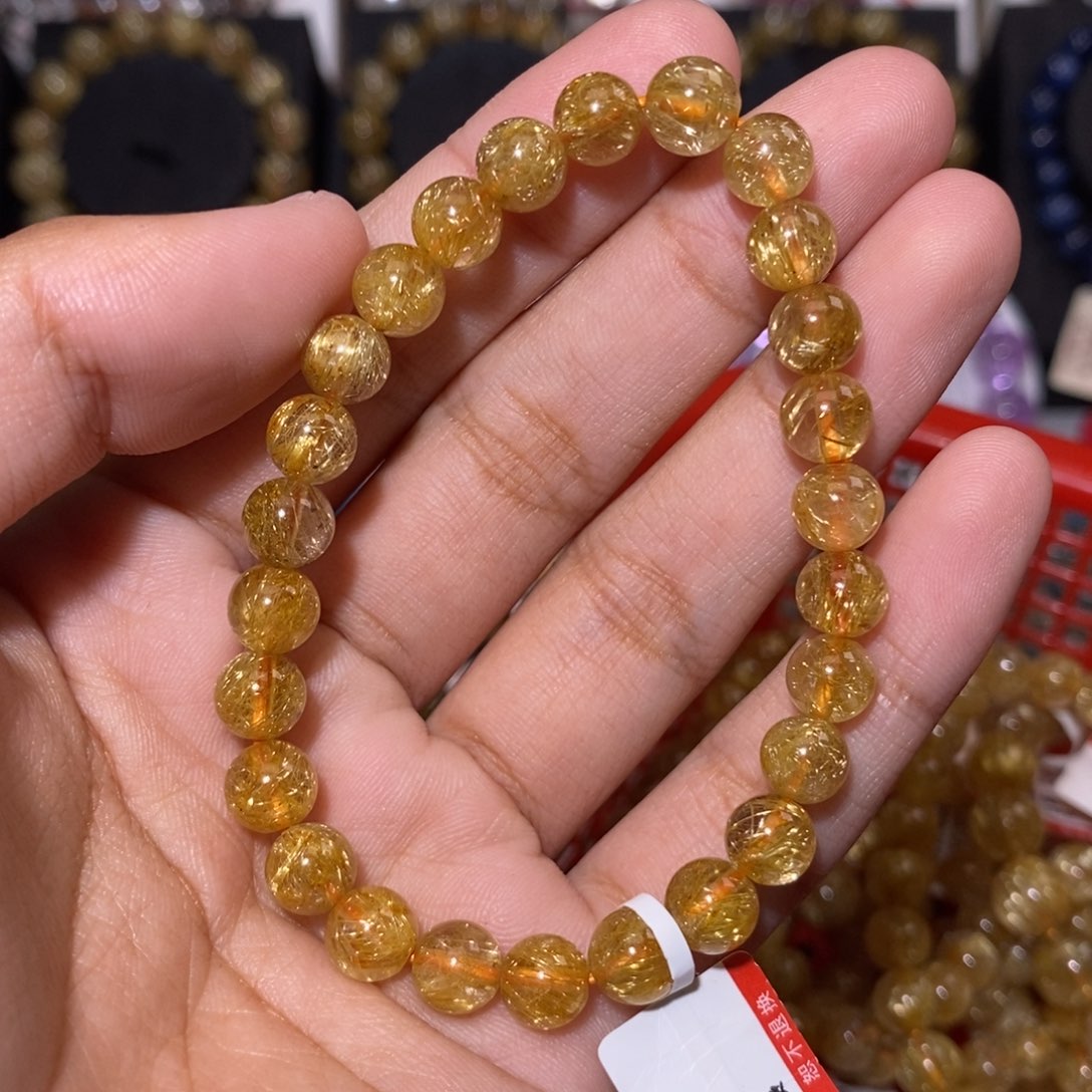 【闪购商品】发晶手串未镶嵌鳖*烟花钛晶7mm