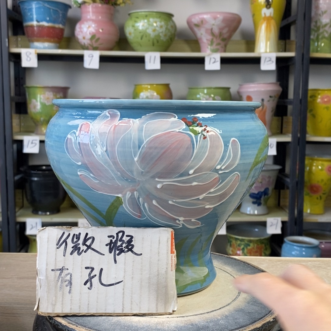 景德镇手工手绘陶瓷花盆