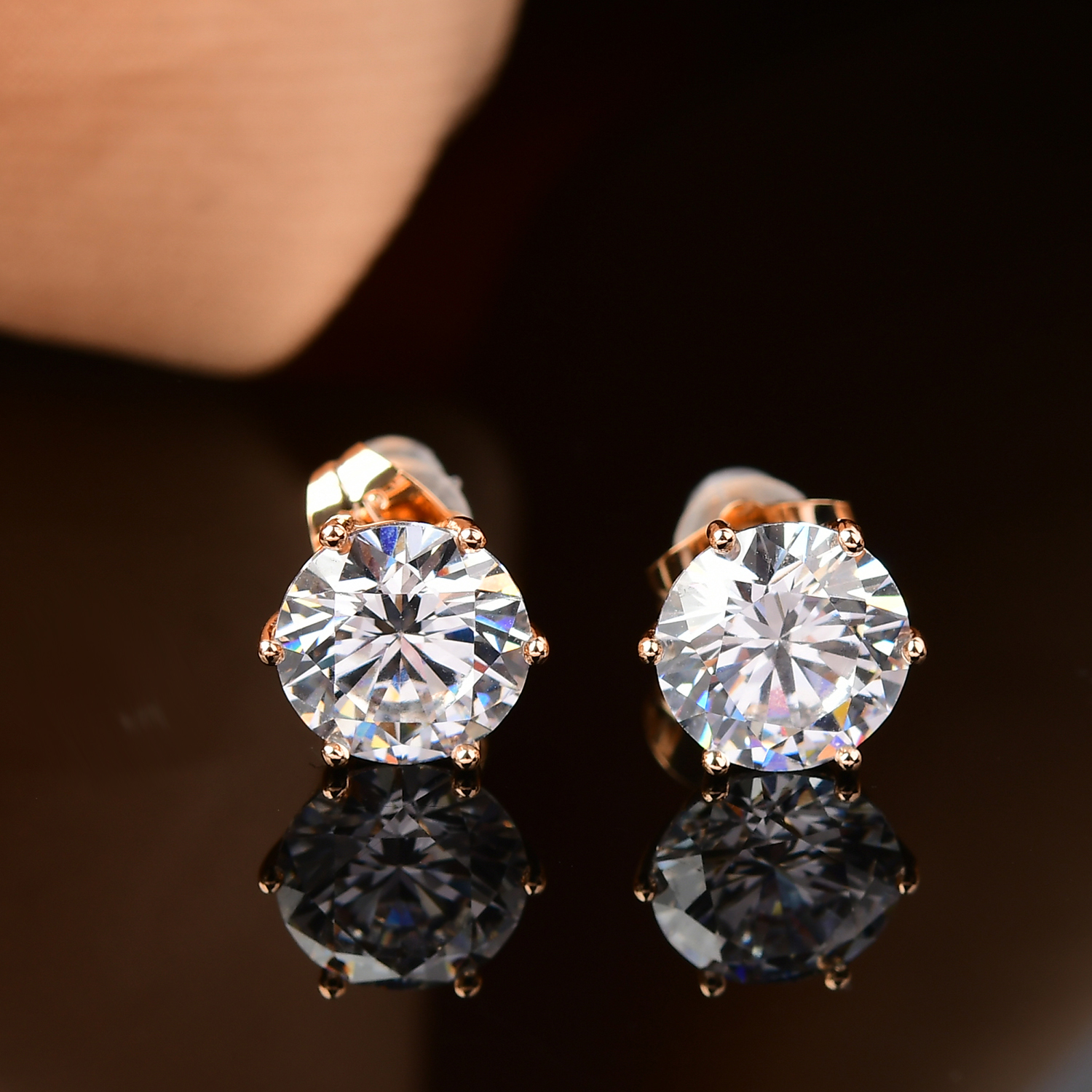 [南非甄选】 NFZX 高端定制 LC-042  黄托经典六爪耳钉  3