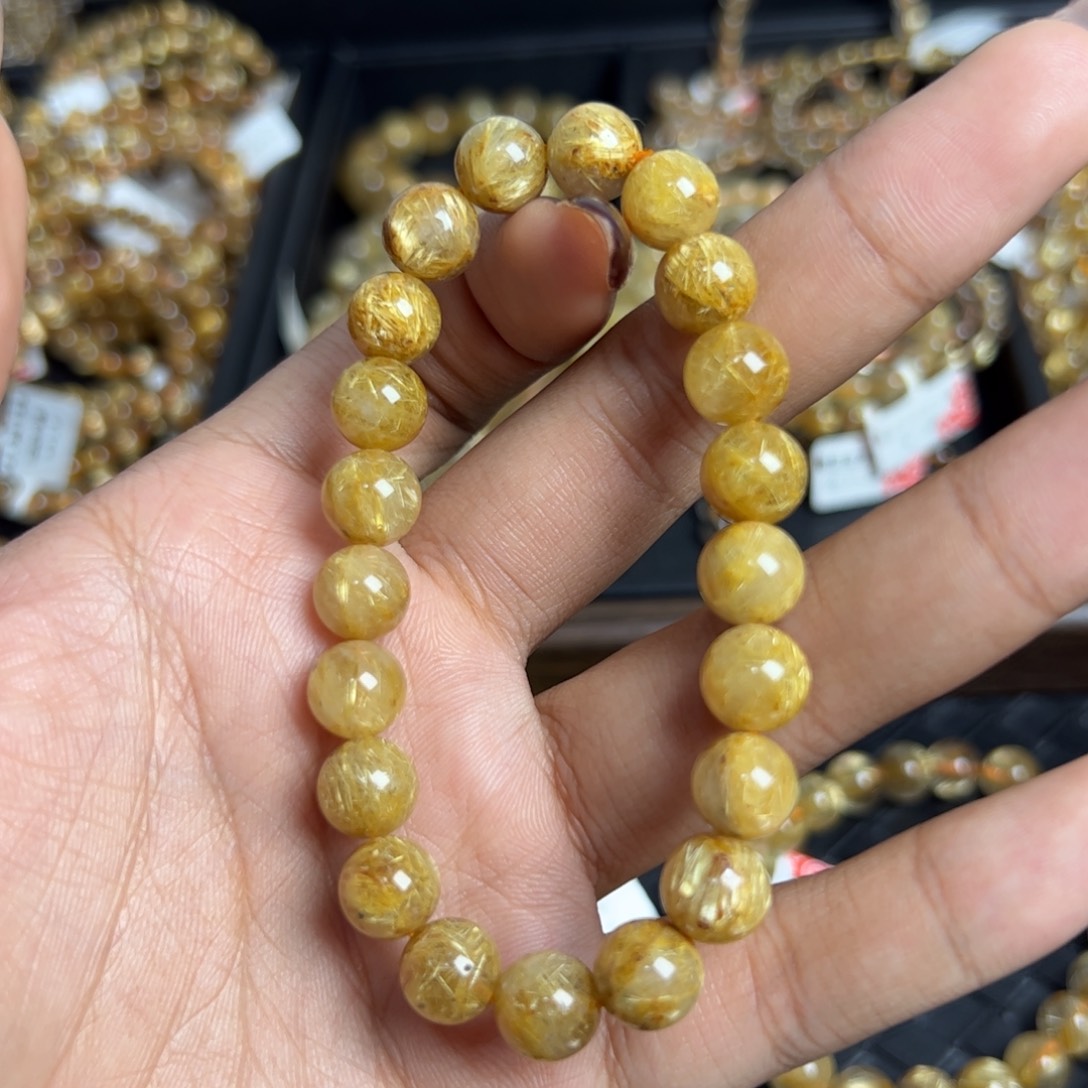 未镶嵌手链水晶天然金发晶