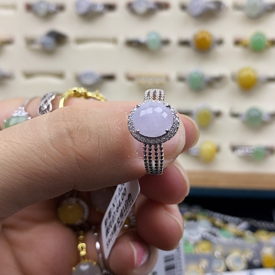 翡翠银S925镶嵌戒指