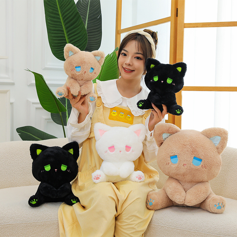 新萌宠小猫毛绒玩具可爱小猫公仔呆呆熊娃娃围巾儿童女孩礼物玩偶