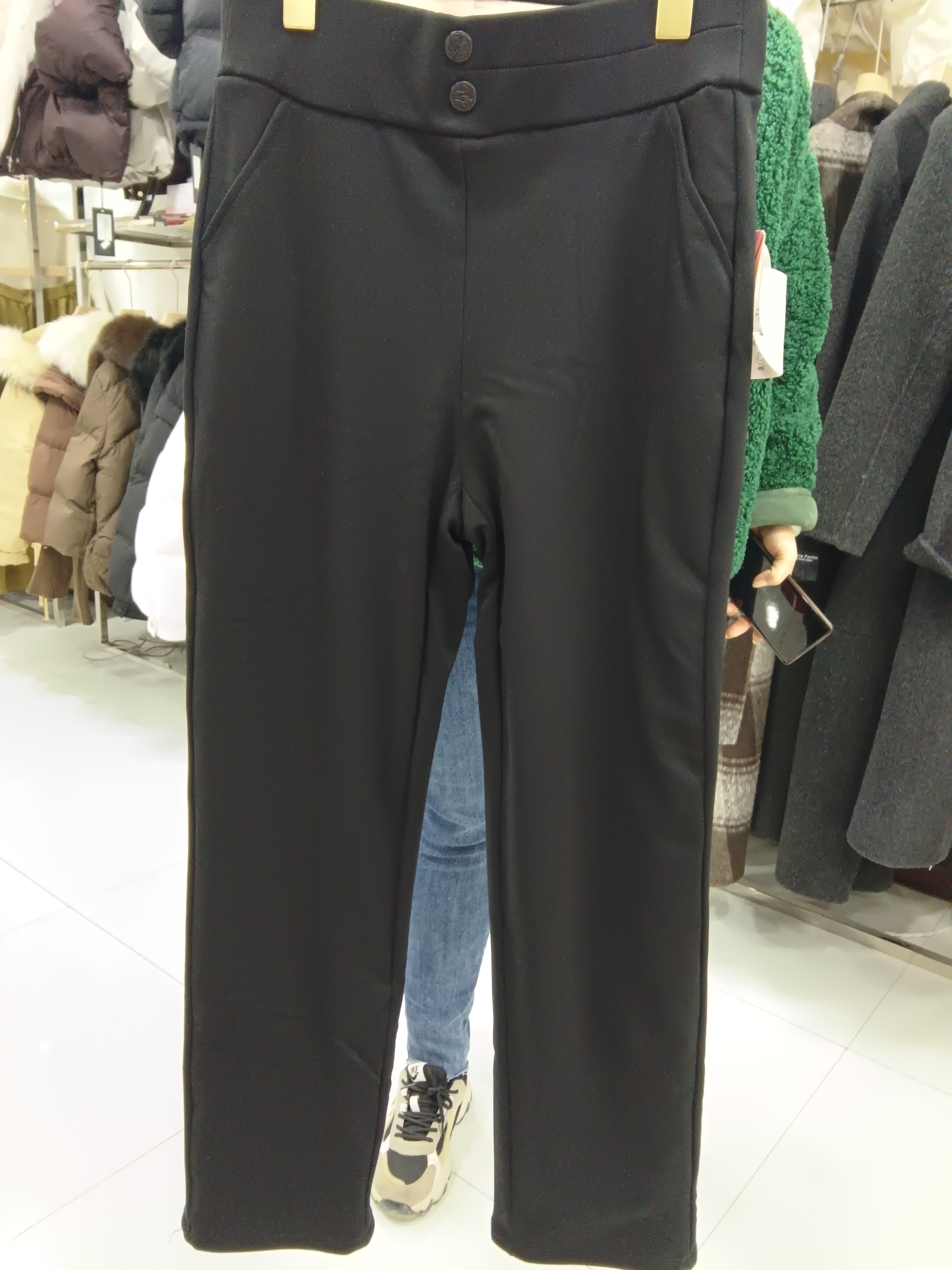 加绒直筒裤女冬季加厚保暖