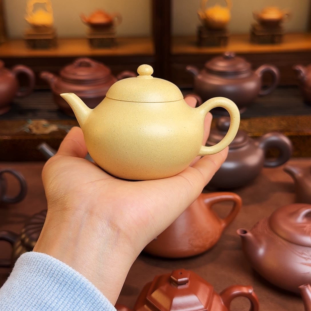 紫砂茶壶梨型，本绿