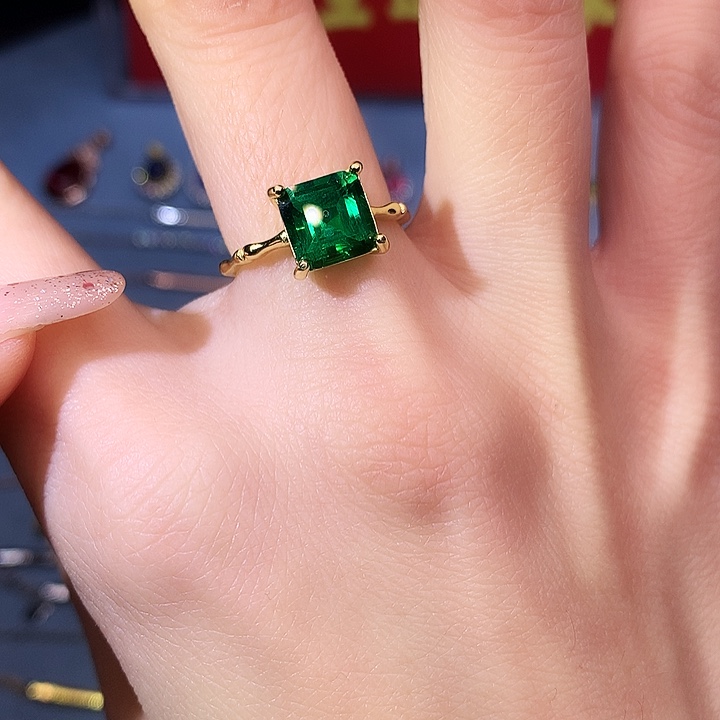 透辉石戒指银S925镶嵌