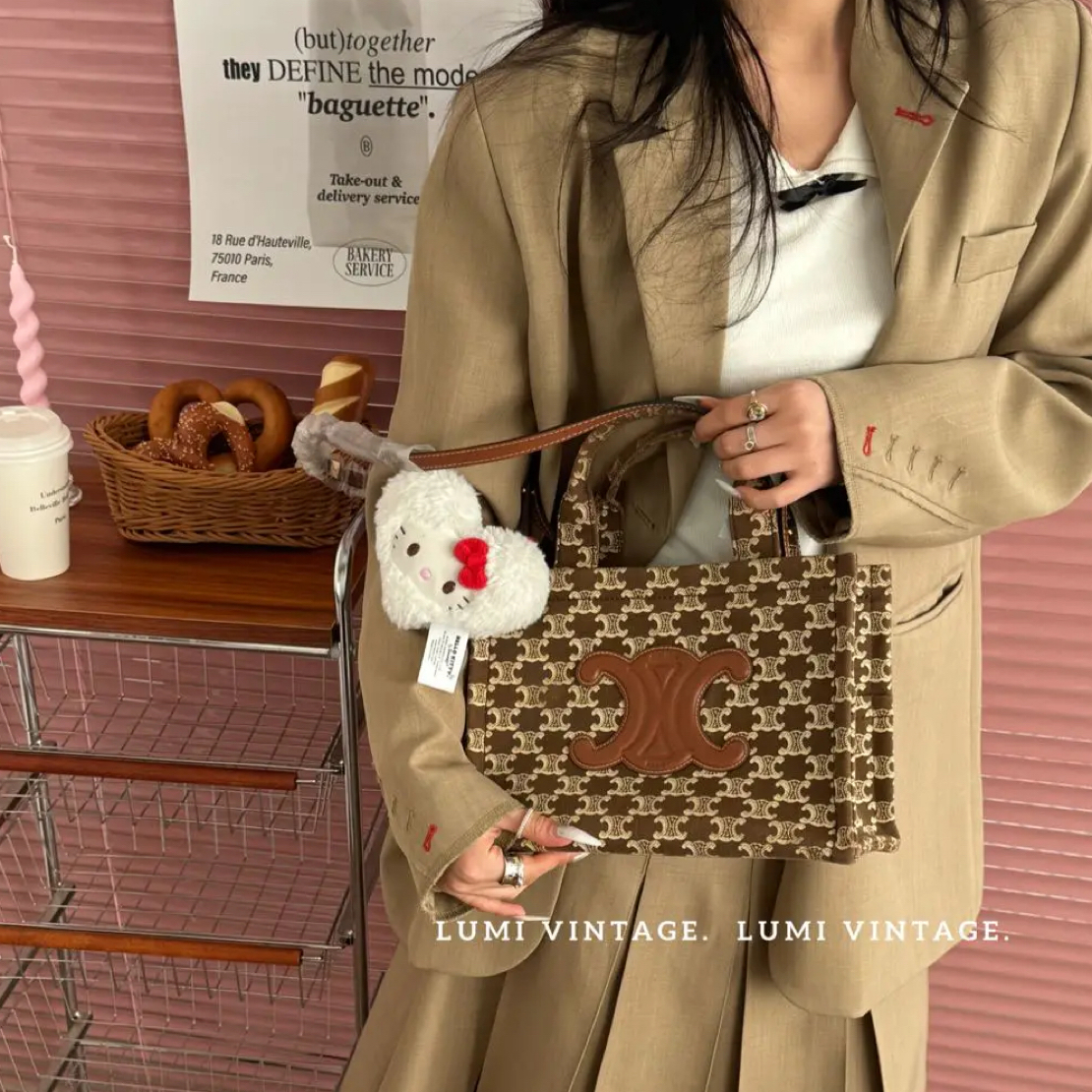 95新 Celine/思琳 凯旋门老花托特单肩包39304599