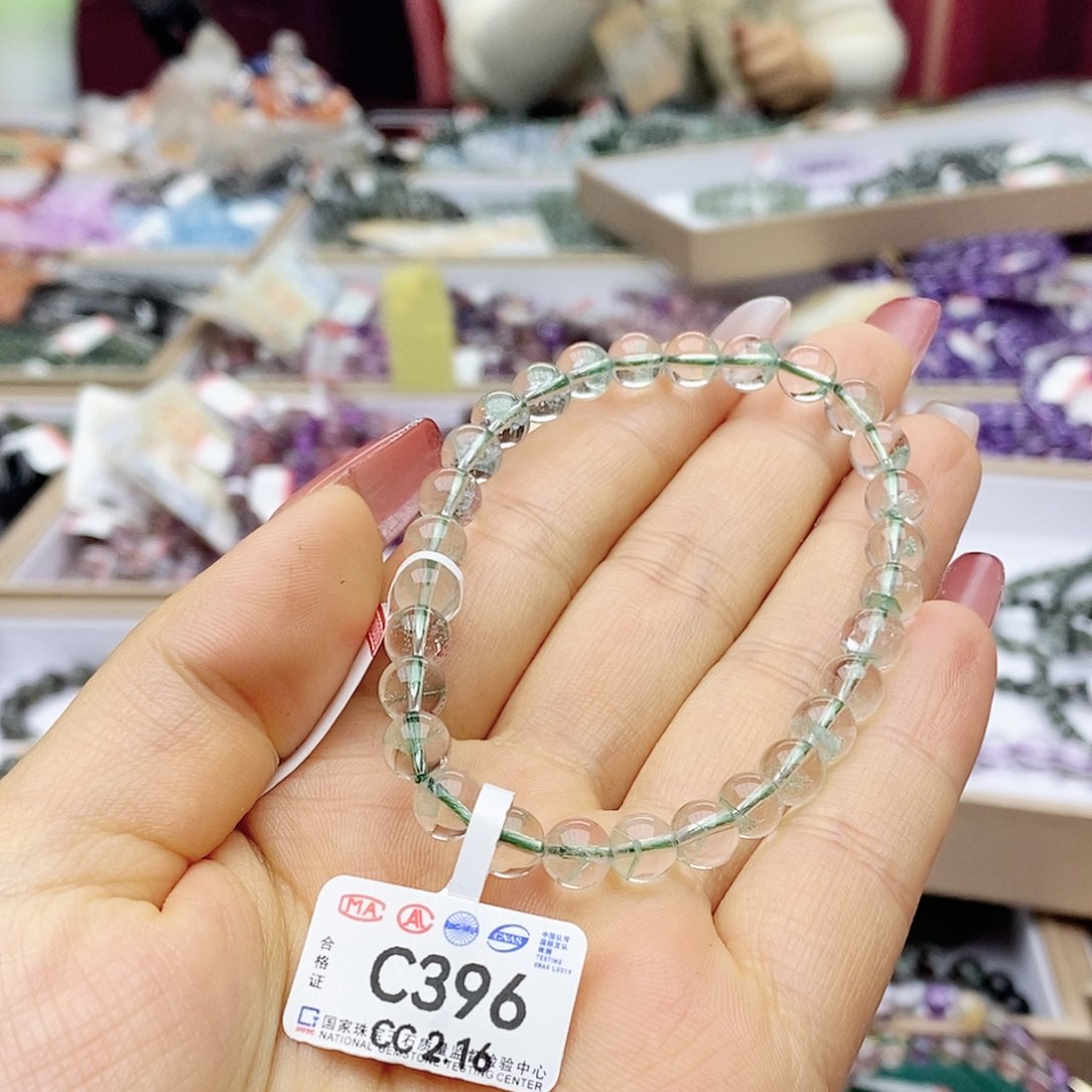 水晶手链未镶嵌琳*C396翠幽灵7m